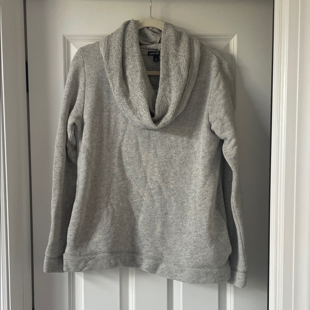 J. Crew Light Gray Cowl Neck Sweater
